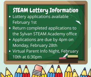 lottery information, including virtual parent night february 10 at 6:30pm