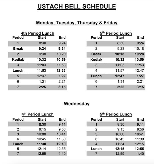 bell schedule for 2022-23 school year