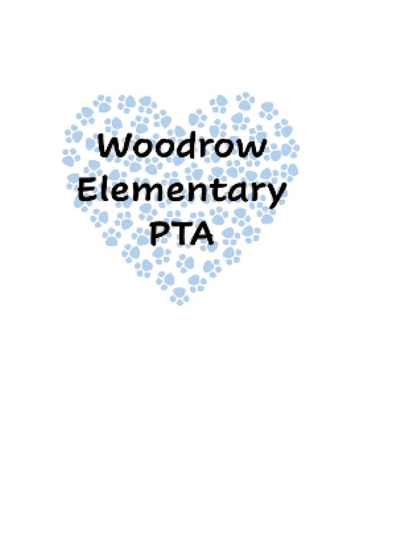 Woodrow Elementary PTA Heart made from dog paw prints